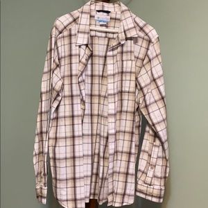 beige long sleeve light button down long sleeve